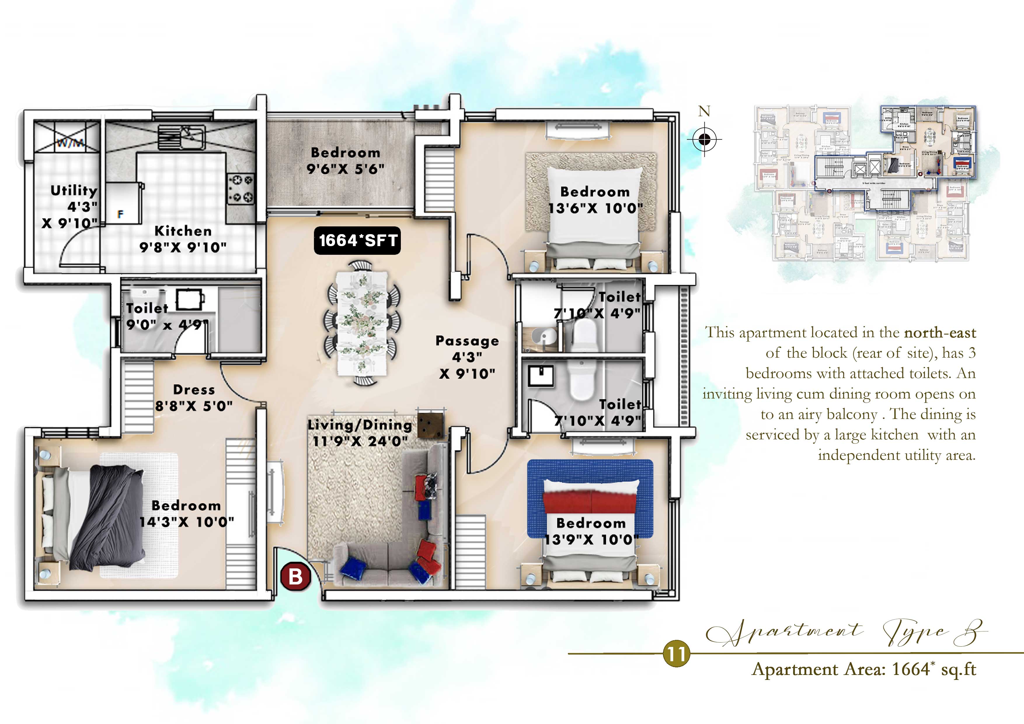 Hansa One Oh One Smart 3 BHK Luxury Apartments